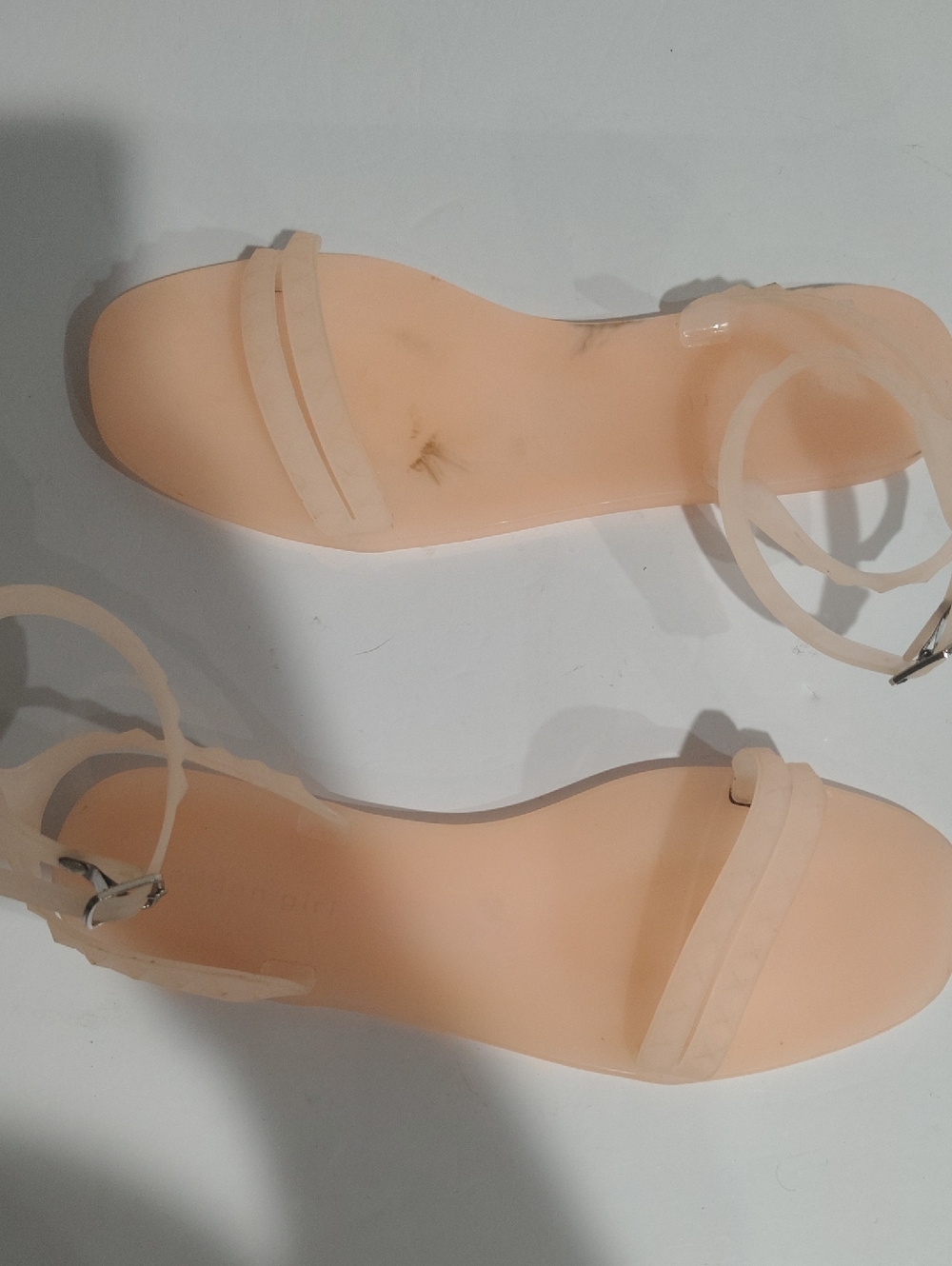 Madden Girl Women’s Jelly Peach Color Ankle-Strap Flat Sandals Size 7.5